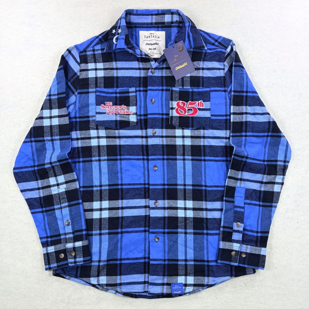 NEW! Cakeworthy Disney Fantasia 85th Anniversary Sorcerer Mickey Flannel Shirt M
